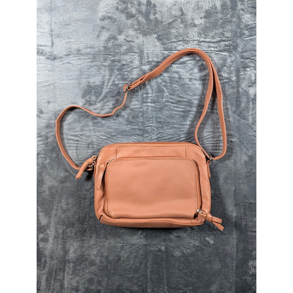 Great American Leather Works Tan Pebbled Leather Crossbody Wallet Western Bag